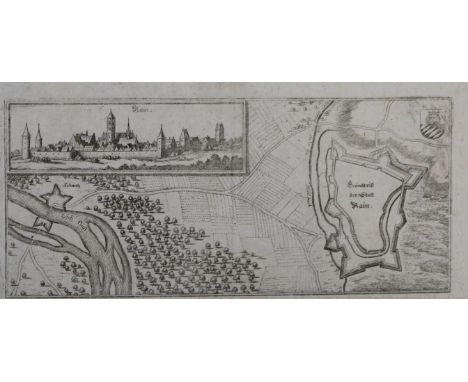 Konvolut: von 15 Bl. mit Ansichten, Grundrissen, Karten u. 1 Portrait. Meist Kupferstiche u. 1 Stahlst., 17.-19. Jh. Verschie
