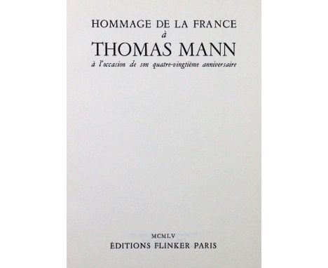 Flinker,K. (Hrsg.).: Hommage de la France a Thomas Mann a l'occasion de son quatre- vingtieme anniversaire. Paris, Flinker 19