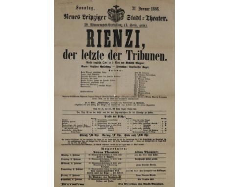 Sammlung: von ca. 35 Konzertprogrammen 1886-1922.  U.a. aus Leipzig, R. Wagner, Rienzi 1886; Stuttgart; Oberkassel, Orgelfeie