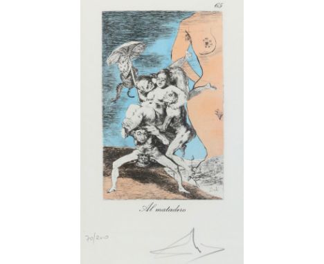 Dali, Salvador: (1904 Figueres 1989). Al matadero. Blatt 65 aus der Folge "Les Caprices de Goya de Dali". Kaltnadelradierung 