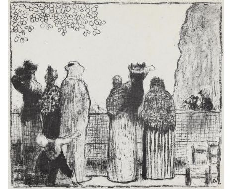 Vuillard, Édouard: (1868 Cuiseaux - La Baule 1940). Les Tuileries. Lithographie auf Japanbütten 1895. 24,5 x 28, Blgr. 28 x 3