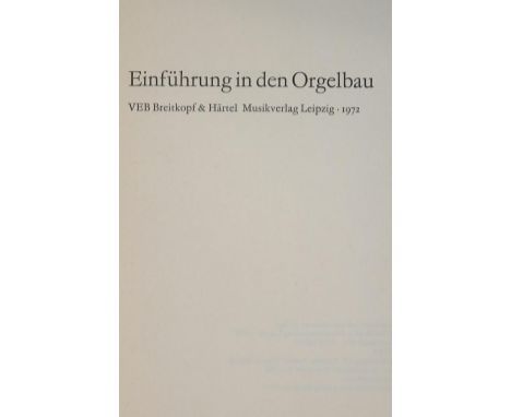 Orgelbau.: Sammlung von 14 Schriften Fachliteratur Orgelbau u. Orgelgeschichte, versch. Formate u. Einbde.  ╔Enthält:╗ Kaufma