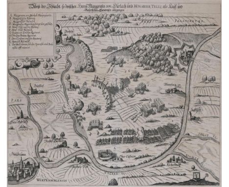 Baden-Württemberg.: 22 Bl. mit Ansichten, Plänen (3) u. Karte. Kupferstiche (überwieg. aus Merian) um 1650 u. Farblithographi