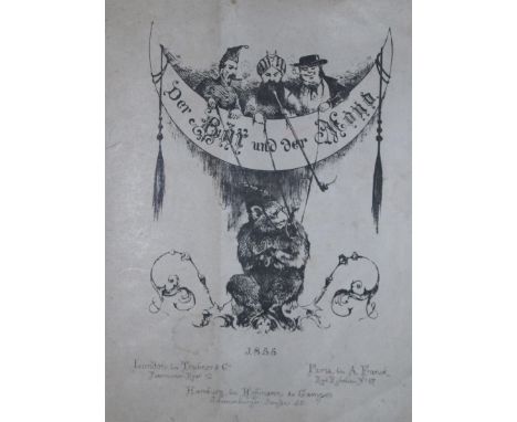 (Reinhardt,C.).: Der Bär und der Mond. Hbg. u.a., Hoffmann &amp; Campe etc. 1855. 4°. Lithogr. Titel, 20 Bl. mit zahlreichen,