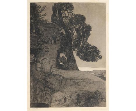 Jettmar, Rudolf: (1869 Zawodzie/Polen - Wien 1939). Der Eremit. Radierung mit Aquatinta, 1904. 28,3 x 20,5 cm, Blgr. 40,5 x 3