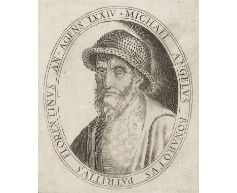 Scultori, Adamo: (1530 Mantua - Rom 1585). Michael Angelus Bonarotus pinxit Adam Scultor Mantuanus incidit, wohl Rom 1612. Da