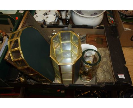 Two boxes of miscellaneous items, to include a hardwood playing card box, chamberpot, Melba type model of a shire horse, loos