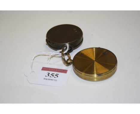 Two vintage brass cased pocket compasses, the largest dia.4.5cm
