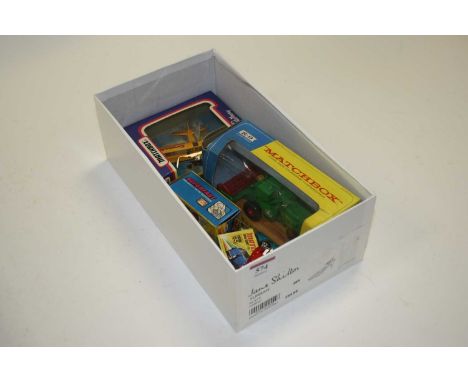 A box of vintage Matchbox diecast model vehicles, to include a K9 kingsize combine harvester, SAAB Sonnet 3, and Superfast Vo