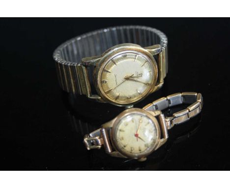 A 1970's gent's gold plated copy of an Omega Seamaster automatic wristwatch, having signed champagne dial, case dia.35mm, scr