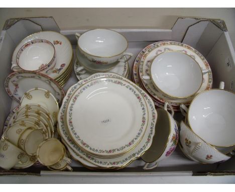 Royal Copenhagen part dinner service including  twin handled soup bowls, and a selection of various Mintons including coffee 