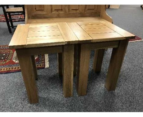 A pair of contemporary oak lamp tables (2)