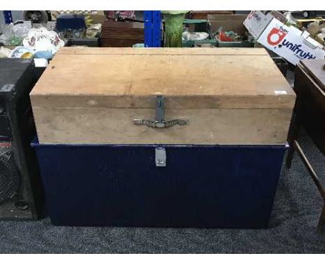 A joiner's tool box and a painted tool box 