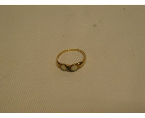A Continental gold dress ring set opals