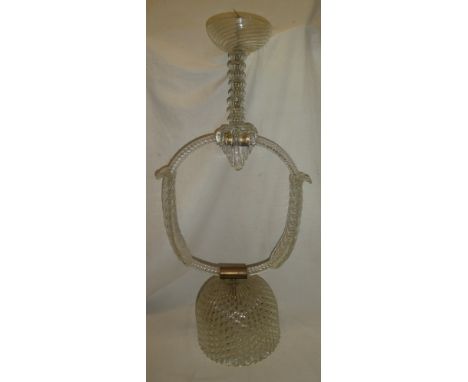 A good quality 1940's Italian tinted-glass centre light by Brovier &amp; Toso of Murano 20" long 