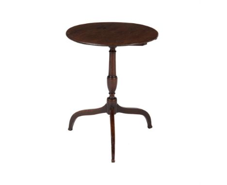 A mahogany tripod table, c.1815 and later, 65cm high, 51cm diameter 