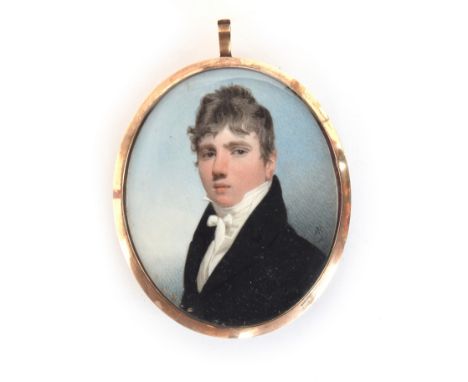 Andrew Robertson M.A (1777-1845), an early 19th century portrait miniature on ivory of a young gentleman in Regency dress, in