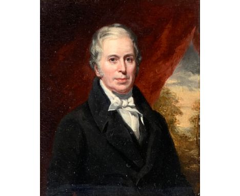 Follower of Sir Thomas Lawrence, Portrait of a gentleman, oil on board, 18 x 14.5cm 