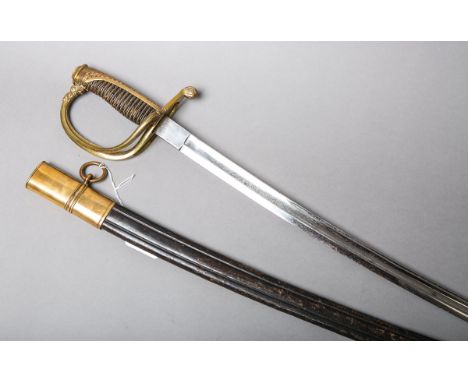Infanterie Säbel (Baden), Modell 1845, Griffabschluß m. gräflichem Siegel zumSiegellackabschlag auf Dokumenten, Klinge von Ei