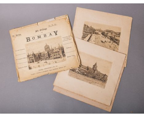 Barrett, C. R. B. (19./20. Jh.), 2-teiliges Konvolut von Kupferstich-Mappen "Six Etchingsof Bombay" (1892), 1st Series u. 2nd