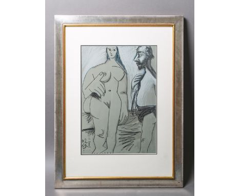 Picasso, Pablo (1881 - 1973), "4.2.69 II", Lithografie, gedruckt bei Mourlet, li. u. in d.Platte sign., Größe d. Darst. ca. 5