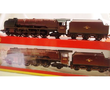 OO scale Hornby R2383 Duchess class, City Of Nottingham BR Maroon, 46251 weathered, in very good condition, no detail pack bo