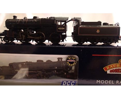 OO scale Bachmann 32-586 DC class 4 Ivatt, 43154, Black Early Crest, fitted ESU Loksound (untested), no detail pack/paperwork