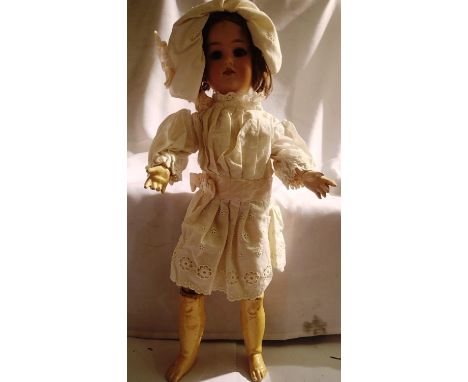Armand Marseille 390, A.4m Bisque doll approximately 48 cm tall, jointed and sleep eyes. P&amp;P Group 1 (£14+VAT for the fir