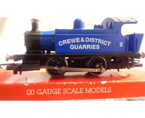 OO scale Hornby R796, tank locomotive, blue, 2, Crewe and District Quarries, near mint condition, box is fair. P&amp;P Group 