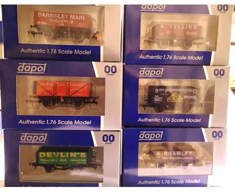 OO scale x6 Dapol assorted wagons, all Private Owner, opens, mostly excellent condition, boxed. P&amp;P Group 1 (£14+VAT for 