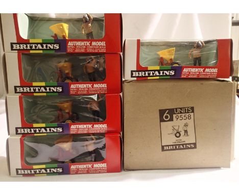 Britains 9558 Vicon Vari-Spreader x5, in trade box for 6, models are excellent - near mint condition, boxes with wear. P&amp;