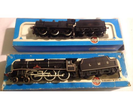 Two OO scale Airfix locomotives Royal Scots Fusilier and Fowler 4F both suitable for spares or refurbishment. P&amp;P Group 1