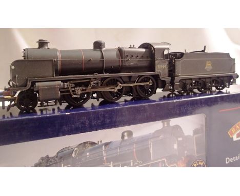 OO gauge Bachmann 32-156 N class 31844, black Early Crest, weathered in excellent condition, detail fitted, box with wear. P&