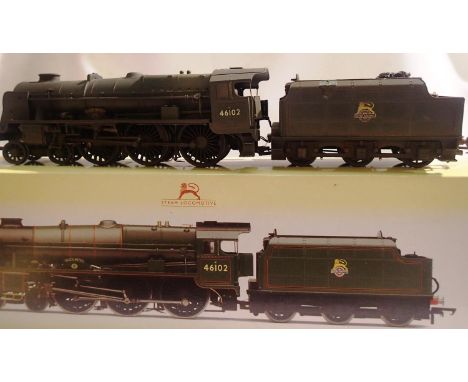 OO scale Hornby R2628X Royal Scot class Black Watch, 46102 Green Early Crest, heavily weathered, glue marks no detail pack/ p