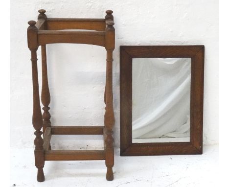 SMALL SELECTION OF FURNITUREcomprising a stained pin bookcase with a shaped raised back above three shelves, 84cm high, a rec