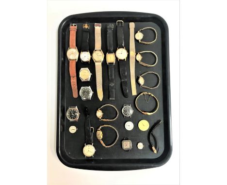 SELECTION OF VINTAGE LADIES AND GENTLEMEN'S WATCHES, DIALS AND MOVEMENTSincluding Husdon Extra Slim 17 jewels, Pulsar, Ingers