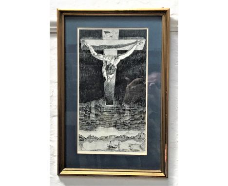 ED O'FARRELLChrist of Saint John of the Cross, print, framed, 36.5cm x 20.5cm 
