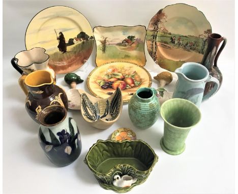 SELECTION OF DECORATIVE CHINAincluding a Sylvac swan decorated trough, an Ivory Ware Hancock's hand painted jug with yellow f