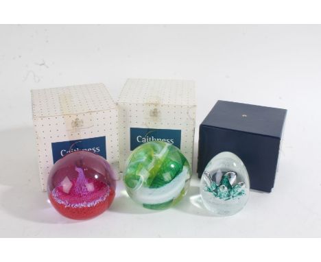 Three Caithness glass paperweight, including Moonbeam, Sorcerer's Apprentice and Desert Spring (3)