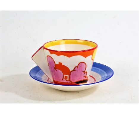 Wedgwood 'Bizarre' cup and saucer by Clarice Cliff (2)