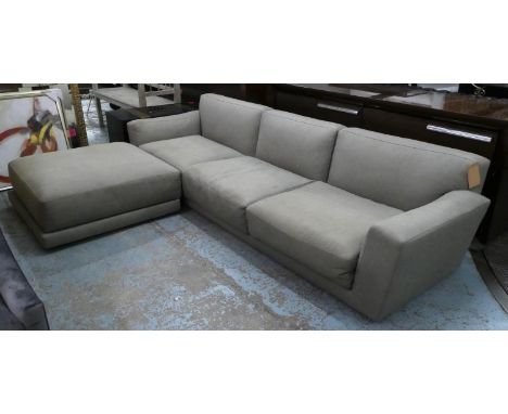 B &amp; B ITALIA SOFA, 91cm D x 69cm H x 285cm and footstool to match. 