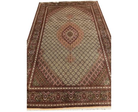 FINE PART SILK TABRIZ CARPET, 310cm x 202cm. 