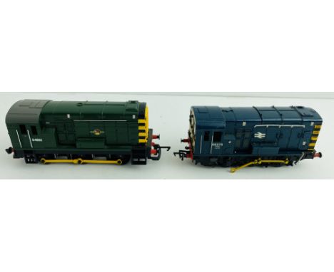2x OO Gauge Class 08 Shunters, 1x Hornby &amp; 1x Bachmann (Bachmann 08 has some detail parts missing or damaged)  P&amp;P Gr