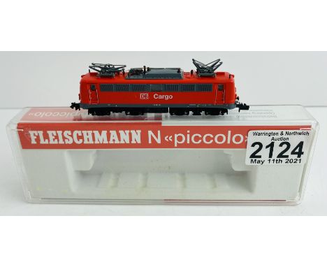 Fleischmann N Gauge DB Cargo Twin Pantograph Locomotive in Case Box (Pantographs Damaged) P&amp;P Group 1 (£14+VAT for the fi