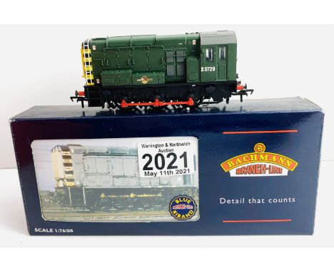 Bachmann 32-101 08 Diesel Shunter D3729 BR Green Loco, As New Unrun with Sealed Detail Pack etc - P&amp;P Group 1 (£14+VAT fo