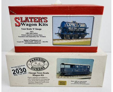 2x O Gauge Wagon Kits - Comprising of: Parkside 20 T Brake &amp; Slaters 3000 Gallon Tanker  (Contents remain unchecked for c