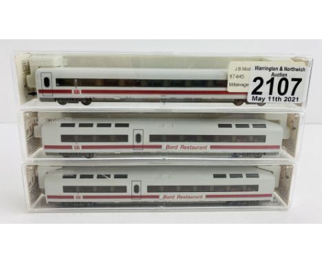 3x Fleischmann N Gauge DB / Bord Coaches in Case Boxes P&amp;P Group 1 (£14+VAT for the first lot and £1+VAT for subsequent l