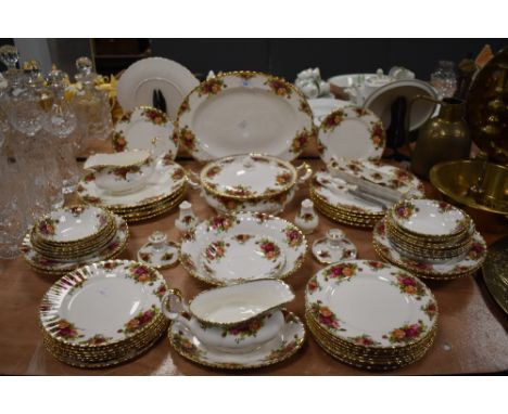 A large quantity of Royal Albert 'old country roses' dinner service, including Tureens,plates,cruet, platters and more, havin