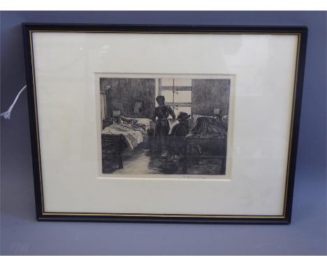 Robert Stanley G. Dent Point Etching, depicting a Hospital Scene, approx 22 x 18 cms, signed in pencil lower right dated 1934