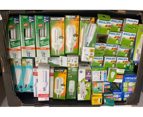 Selection of light bulbs to include Philips 100 Watt Energy saver and Tesco 1 Energy saving stick 15 watt- untested 